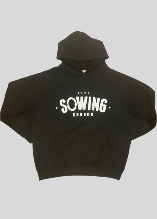 BLK HOODIE WHT LOGO
